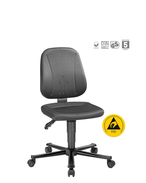 BİMOS-UNITEC 2 ÇALIŞMA SANDALYESİ-ESD-HAREKETLİ-DUOTEC FABRIK-SİYAH - 9653-E01